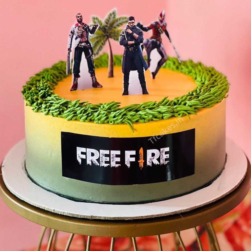 happy birthday free fire cake
