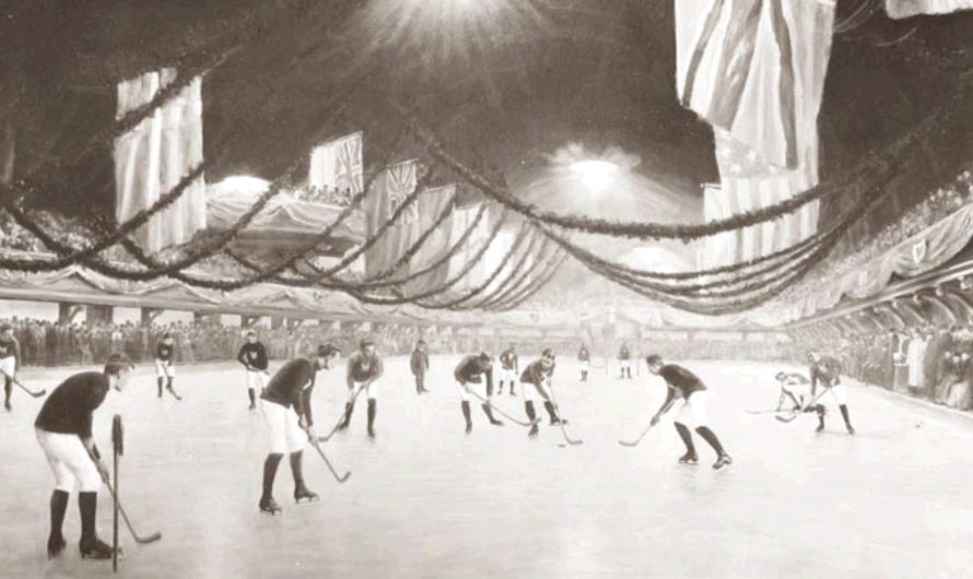 The historic first indoor ice hockey game